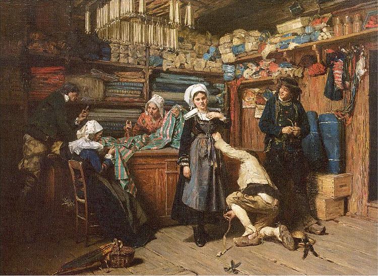 Mosler, Henry Buying the Wedding Trousseau oil painting picture